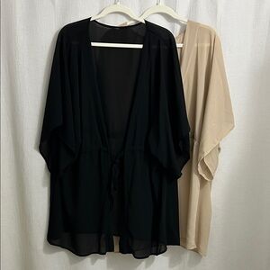 Black and Beige Kimono Cardigans